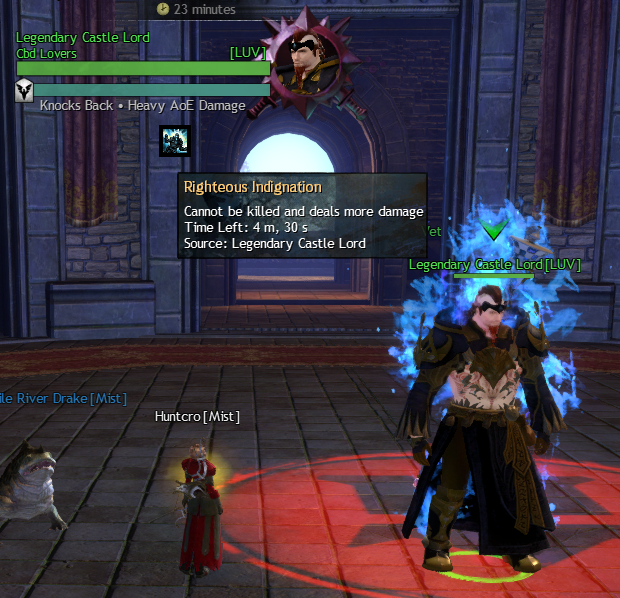 WvW objective protected by Righteous Indignation — invulnerable post-capture phase